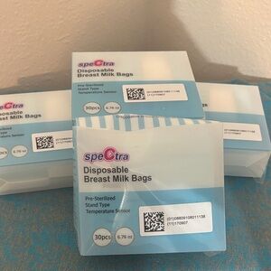 Four Boxes SPECTRA Disposable Breast Milk Bags - Pre-Sterilized 30 Bags Per Box